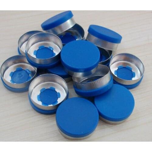 100pcs/lot 24mm 26mm 28mm 32mm Blue cap pharmaceutical caps for crimp glass vial bottle Aluminum plastic cap