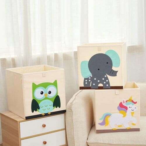 13-inch cube Oxford cloth storage box washable animal pattern childrens toy basket closet storage rack storage cabinet bookcase