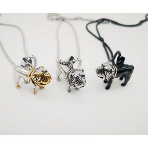 2 tone 316L stainless steel animal pet Dog pendant & necklace adorable Sharpei dog necklace jewelry for men women