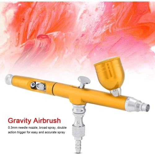 ANENG Airbrush Tool Dual Action Gravity Feed 0.3mm Nozzle Spray Gun Cake Decorating Brushes For Nail Manicure With Wrench Straw