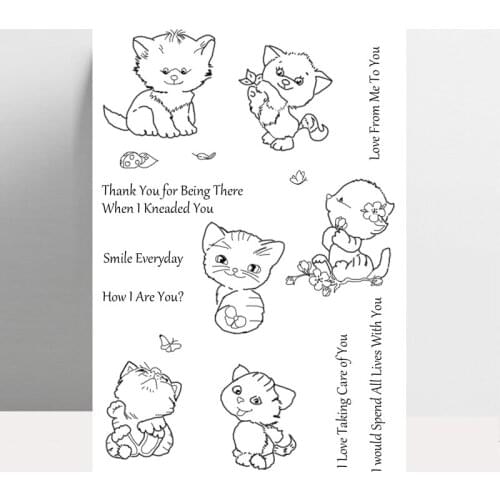 AZSG Cute Cats / Blessings Clear Stamps For DIY Scrapbooking/Card Making/Album Decorative Silicone Stamp Crafts