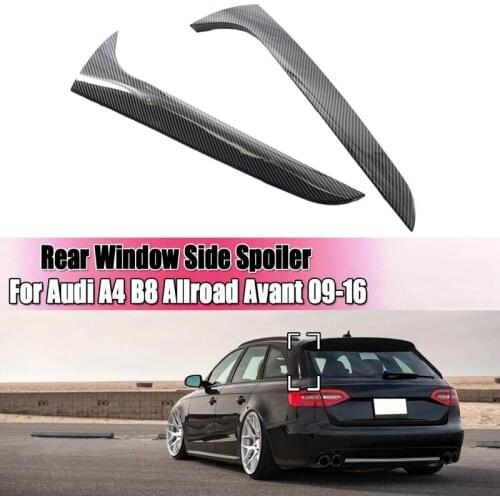 Rear Window Side Spoiler Canard Splitter for - A4 B8 Allroad Avant 2009-2016 Carbon Fiber Style