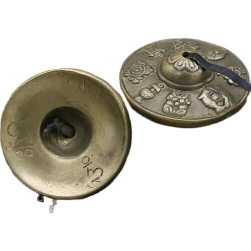 Buddhist musical instruments Nepal hand carved auspicious eight diagrams Ding sound cymbals