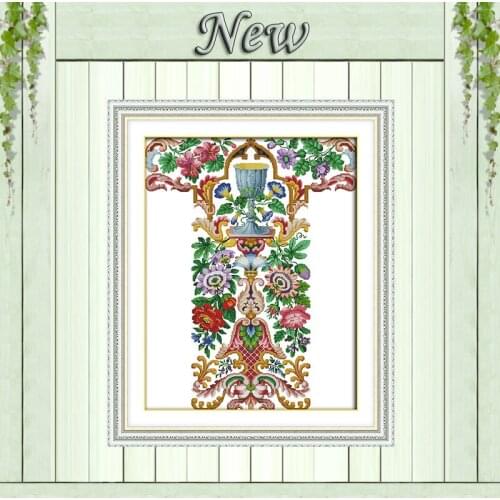Flowers pattern decor paintings counted printed on canvas DMC 14CT 11CT DIY Cross Stitch chinese Embroidery kits Needlework Sets