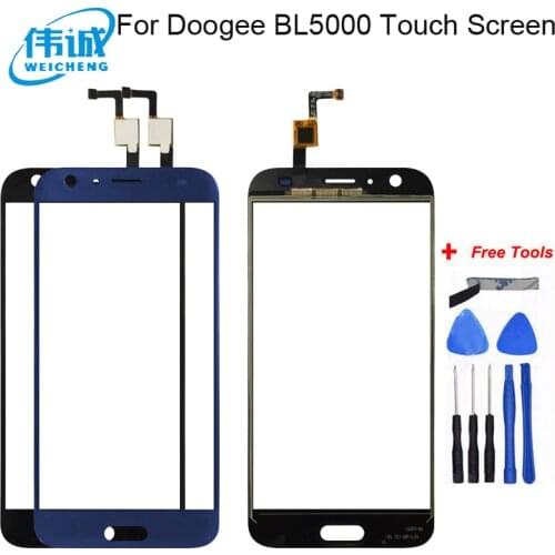WEICHENG For Doogee BL5000 Touch Panel Digitizer Front Glass Lens Replacement Repair Parts bl 5000 sensor touch