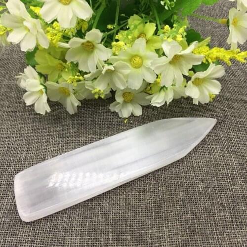 Energy stone drop shipping Natural selenite crystal gemstone reiki healing chakra Christmas gift remove negative energy