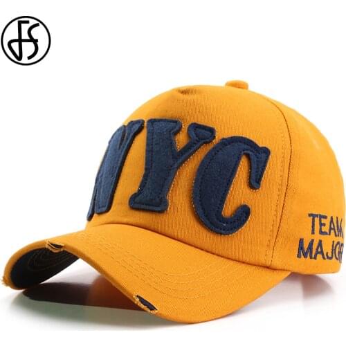 FS 2021 Summer Trendy New York City Baseball Cap For Women Men Streetwear Yellow Snapback Hip Hop Golf Caps Bone Trucker Hats