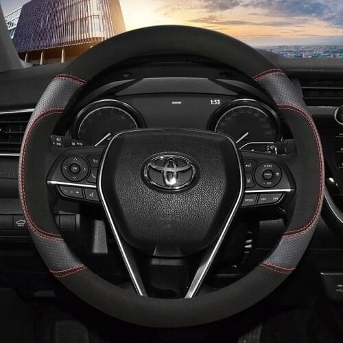 Car Steering-wheels Cover 37 38cm 15" for toyota camry corolla axio altis rav4 4Runner C-HR Fortuner Harrier Highlander Kluger