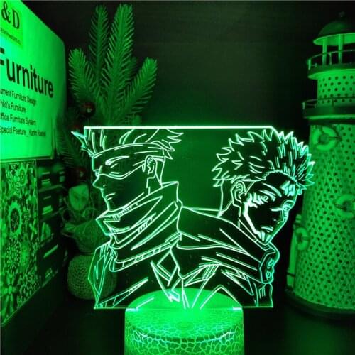 Jujutsu Kaisen LED Lamp Gojo Satoru Ryomen Sukuna Anime Figure 3D Night Light Manga Decoration Lampara Home Decor Lights Lampe