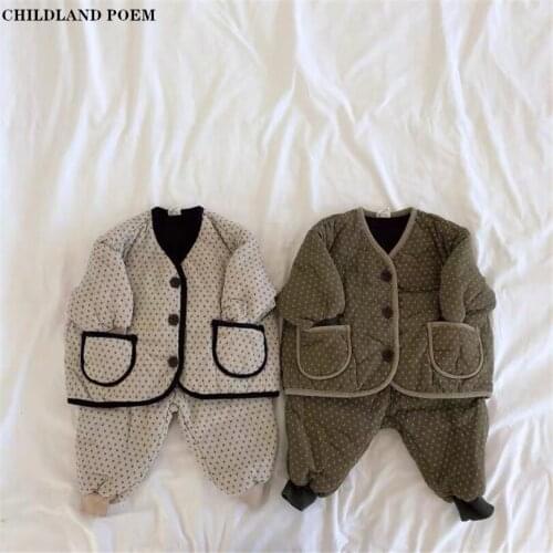 Baby Boys Girls Clothes Newborn Baby Clothing Set Winter Kids Jacket Coat + Pants Thick Cotton Warm Infant Baby Outfits For Boy