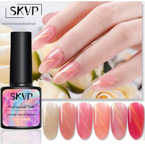 SKVP Jade Cat Eye Nail Gel Polish 8ML Magnet Hybrid Varnish Semi Permanent Summer Magnetic Lacquer Primer Nail Art Gel Varnish