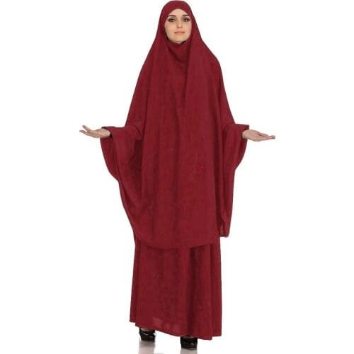 Muslim Burqa Abaya Women Hijab Dresses Prayer Garment 2 peices sets Burka Niqab Long Khimar Kaftan Robe Jilbab Islamic Clothing