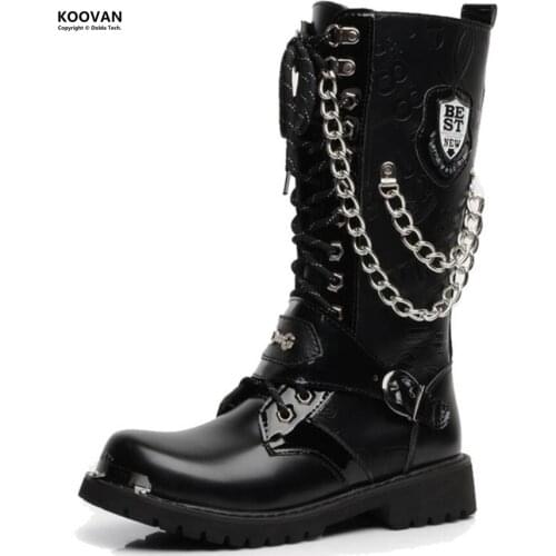 Koovan Men Boots 2018 Fashion Spring Retro Warm Shoes Man Leather Boots For Winter Hot Selling British Increased Boots For Men