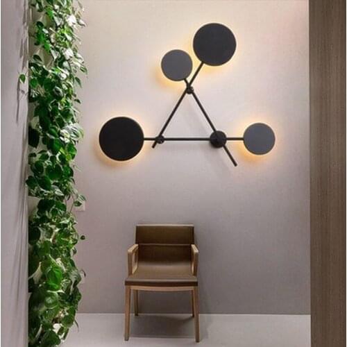 Nordic living room wall light modern minimalist creative personality round warm bedroom wall lamp