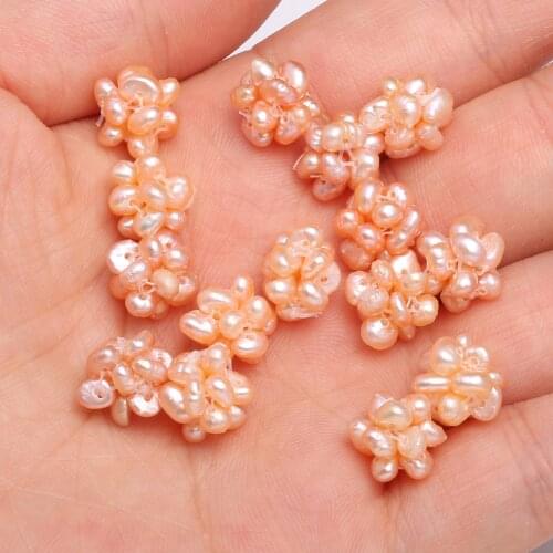 Natural Freshwater Pearl Colored Flower Ball Pendants Hand Woven for Jewelry Making DIY Necklace Earrings Accessories