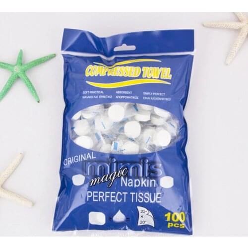New 100pcs Disposable Compressed Towels Expandable Magic Tissue Easy Carry Outdoor Travel Tool