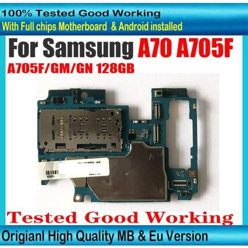 128GB Original Unlocked For Samsung Galaxy A70 A705F A705GM A705GN A705U USA Motherboard mainboard With Android System Plate