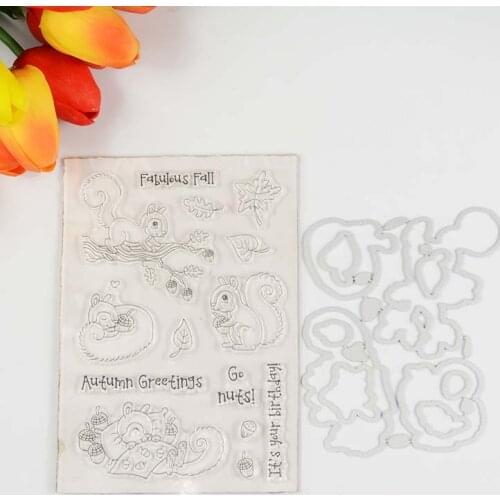 Autumn greetings Transparent clear stamp/coordinating die for DIY Scrapbooking/Card Making/Kids Fun Decoration Supplies