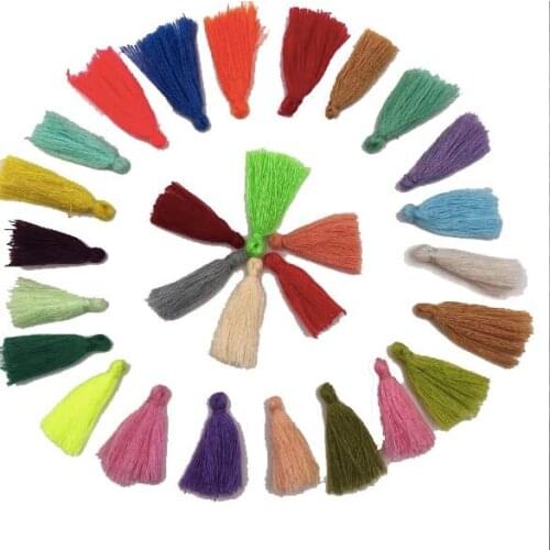 100Pcs 3cm Mini Tassel Fringe Pendant DIY Material Party Cotton Cords Tassel Trim Garments Curtains Jewelry Decor Tassels Lace