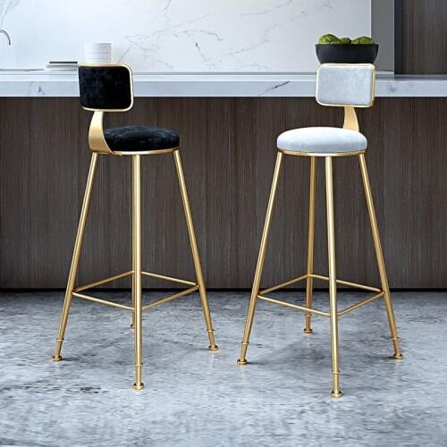 Nordic Wrought Iron Bar Stool Modern Minimalist Home Backrest Dining Chair High Stool Cafe Bar Stool Bar Stool