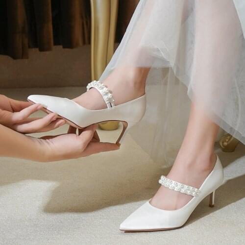 Wedding Shoes Show Wo Wedding Dress Two Wear 2021 New Bride Shoes White Strap High Heels Not Tired Feet Can Wear Ordinary Times