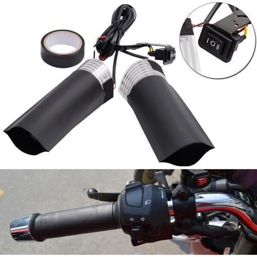 12V Universal Motorcycle Electric Heating Handle Kit Heated Grip Pads Heat Resistant Tape Heat Resistant Covers Handlebar Pad
