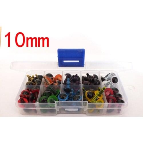 High-quality Colorful Safety Eyes with white washer with box--10mm