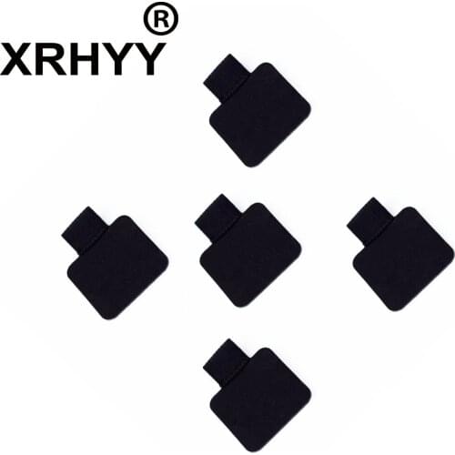 XRHYY 5Pcs 40MM X 40MM Self-Adhesive Leather Pen Holder With Elastic Loop For Notebooks Journals Calendars & Planners (Black)