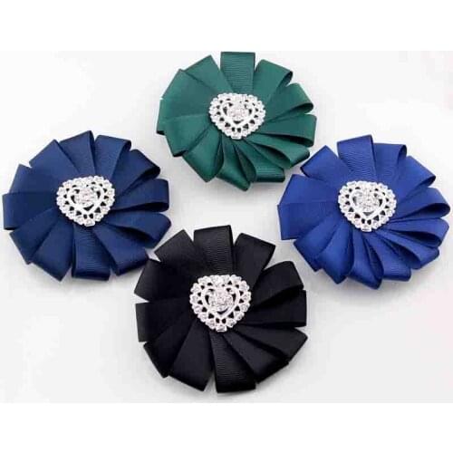SUQI Vintage Ribbon Sun flower love Brooches For Women Neck Pins Brooch Hat and Hair decoration Jewelry dress Accessories