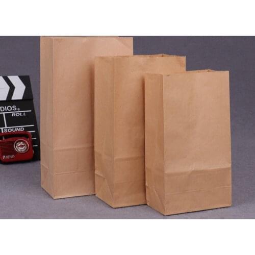 10pcs Kraft Paper Bags Food Tea Small Gift Bags Sandwich Bread Bags Party Wedding Supplies Wrapping Gift Takeout Take Out Bags