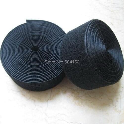 27 yard 1 1/2" 38mm Sew-On Roll Hook Loop Tape hard soft black