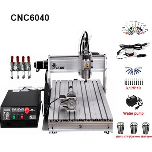 4 Axis USB CNC Milling Machine CNC 6040 Mach3 manual Router with 1500W VFD spindle and auto-checking tool USB port