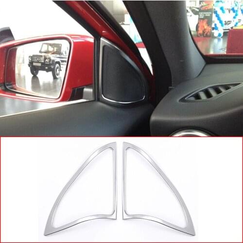 ABS Chrome Car Door Audio Speaker Frame Cover Trim Sticker For Mercedes Benz A CLA Class w176 W117 C117 A180 A200 Accessories