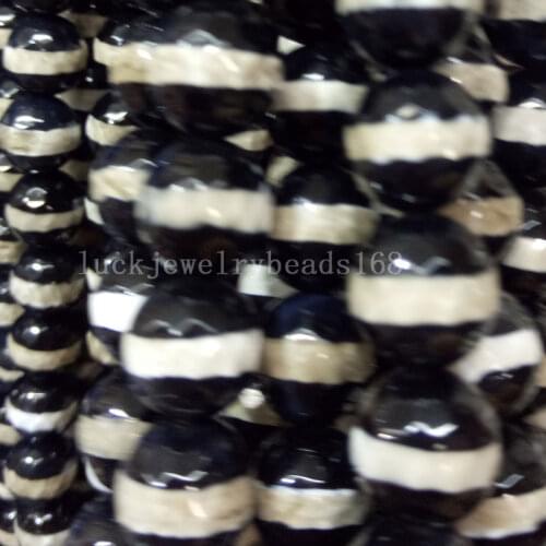 Free Shipping Fashion Jewelry 6mm 8mm 10mm Black Faceted Carnelian Ball Loose Beads 15.5" FG7734