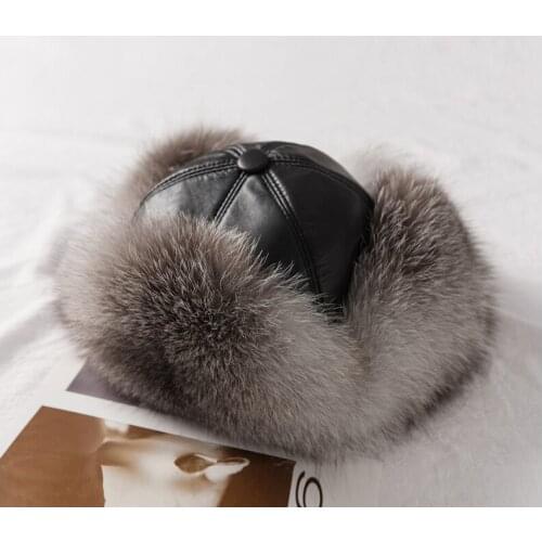 Free Shipping New Genuine Fox Fur hat Real fur cap Raccoon fur hat Winter with Adjustable 4 colors Wholesale Retail OEM