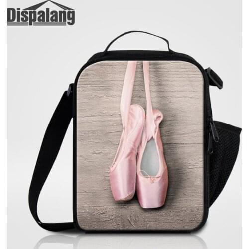 Dispalang Small Insulated Lunch Bags For Children Girls Ballet Shoe Print Lunch Bags Kids Thermal Food Bag For Picnic Cooler Bag