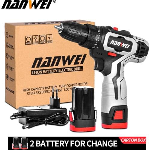 12V 18Vcordless drill mini drill for wall small Screwdriver Lithium-Ion Battery 3/8-In new color