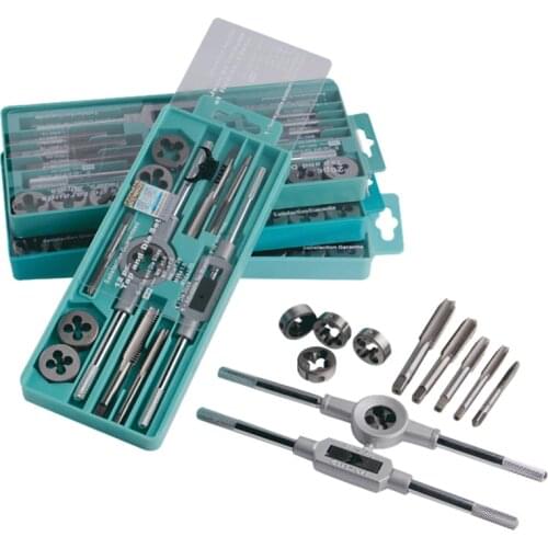 EVANX Metric/Inch Tap Die Set Screw Tap Thread With Adjustable Wrench Tap Handle Drill Repair Hand Tools