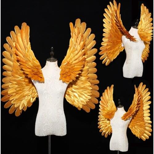 Characteristic interior wall decoration feather wings gold color High quality Luxury angel wings creative Cosplay costume props