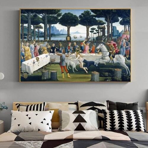 Classical The Birth of Venus Famous Canvas Painting Botticelli Reproduction Poster and Print Wall Art Picture for Living Room