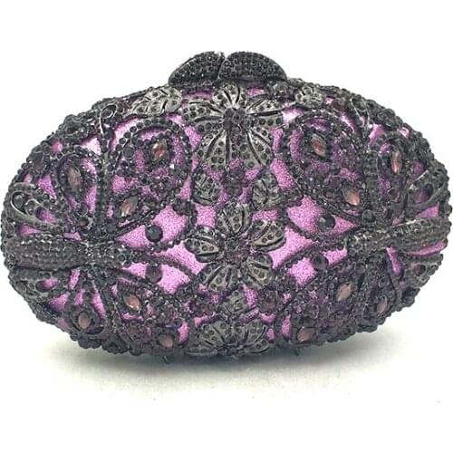 Ladies Bridal wedding party clutches women evening party bag diamonds animal butterfly crystal clutches flower crystal purses