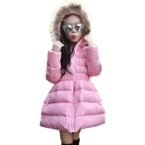 2020 Baby Girls Winter Warm White Duck down Coat Kids Hooded Windproof Thick Warm Outerwear Clothes Russian Winter Jacket
