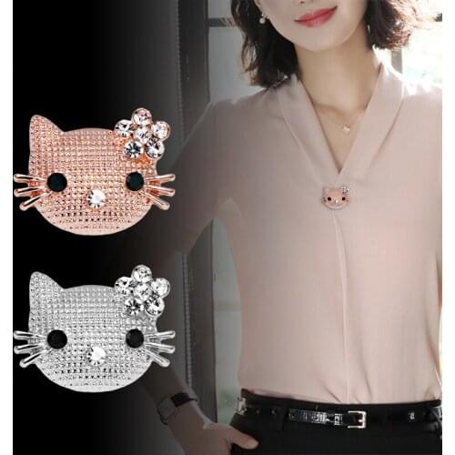 Small fresh micro-card cartoon cute wind cat brooch female brooch pin shirt collar needle