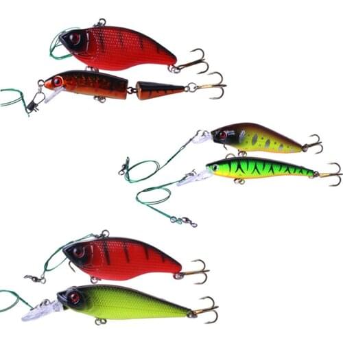 Minnow VIB Crankbait Fishing Lure Set Leader Wire 6Pcs Floating Deep Fishing Tackles Equipment Kit