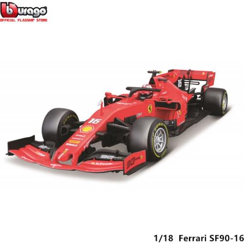 Bburago 1:18 2019 SF90 F1 Racing #16 Charles Leclerc Formula Car Static Die Cast Vehicles Collectible Model Car Toys