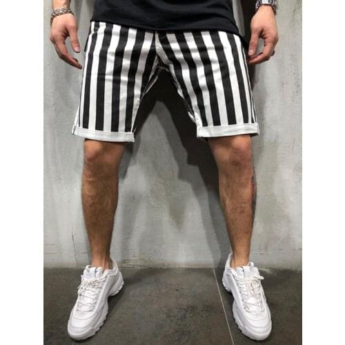 Male Spring and Autumn Polyester Sports Fitness Black and White Checkered Shorts Outdoor Running Shorts Casual Loose Shorts