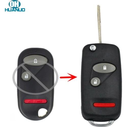 3 button NEW SWITCH Modified Remote Uncut Flip Key fob Case Shell For Honda Accord Civic CR-V 2 buttons + Panic