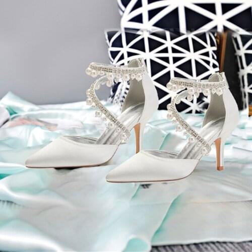 Hot Sale Women Pumps Pointed Toe Bridal Wedding Party Shoes Zipper Opening Banquet Pumps Sexy Kitten Heel Dressing Shoes