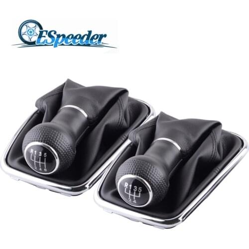 ESPEEDER 5/6 Speed Car Gear Shift Knob Leather Shift Knob Lever Shifter Gaitor Boot Dust Cover For Volkswagen Golf 4 IV MK4