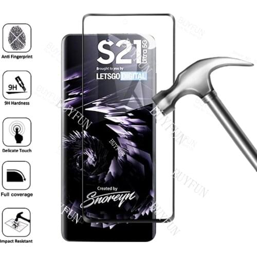 Full Coverage Glass For Samsung Galaxy S21 Plus Ultra Tempered Glass Film For SamsungS21 S21Plus S21Ultra Protective Glass Case